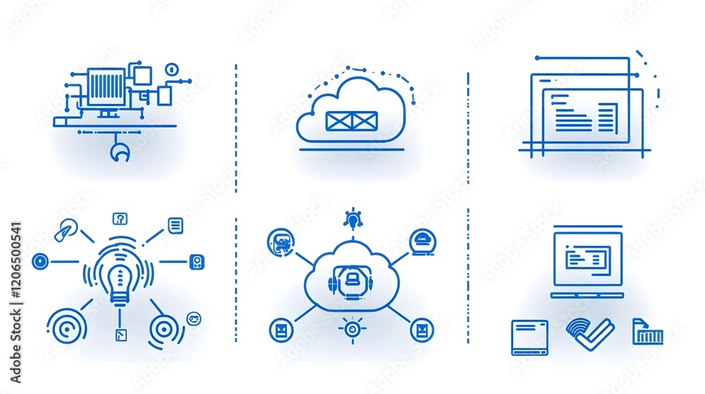 Fototapete Efficient Cloud Computing Network with Synchronized Data Flow Enabling Seamless Information Processing and Scalable Storage Solutions