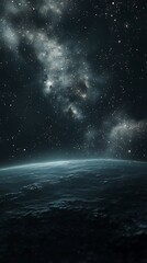 Fototapeta premium A serene view of Earth from space, showcasing the cosmos above.