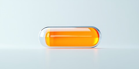 Transparent Capsule with Orange Liquid Medical Science Healthcare Pharmaceutical Concept