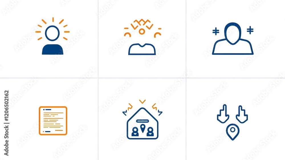 Aufkleber minimal thin line icon set featuring participants groups and organization members with simple outlin