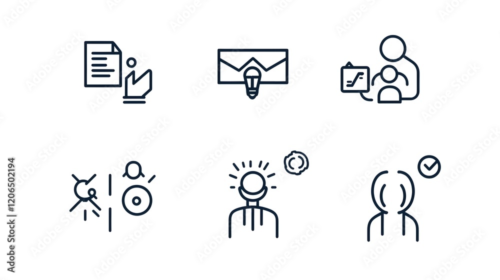 Aufkleber minimal thin line icon set featuring participants groups and organization members with simple outlin