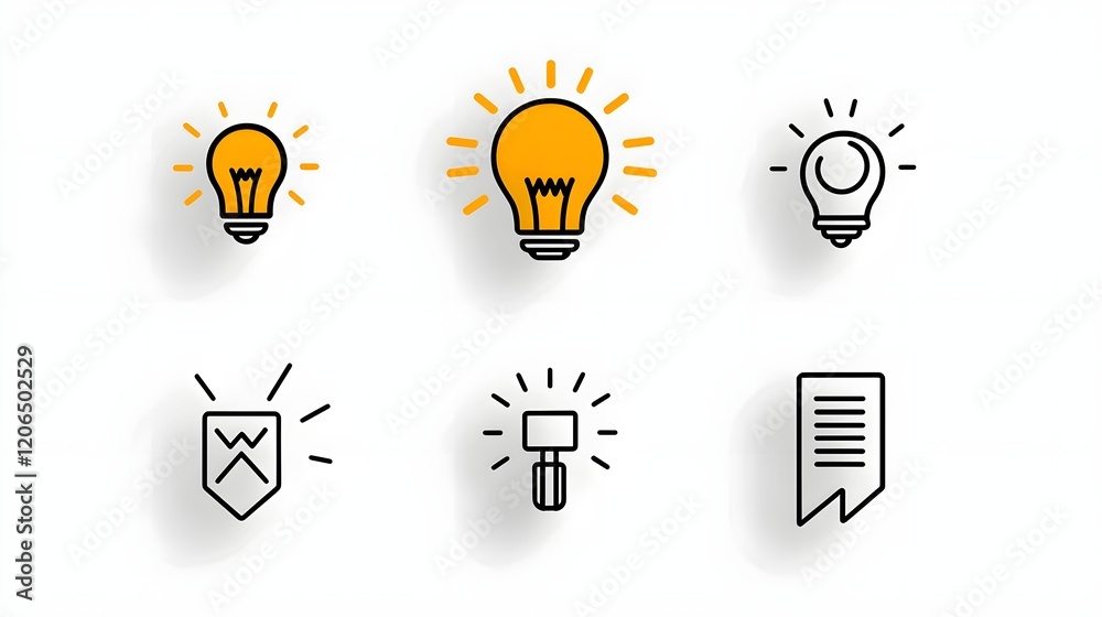 Aufkleber sleek geometric iconography showcasing modern leadership concepts for corporate branding and design 