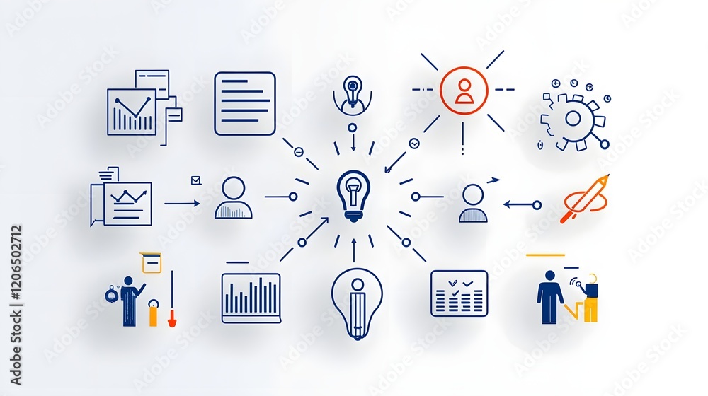 Aufkleber streamlined icons for organizational leadership and corporate branding solutions a clean geometric d