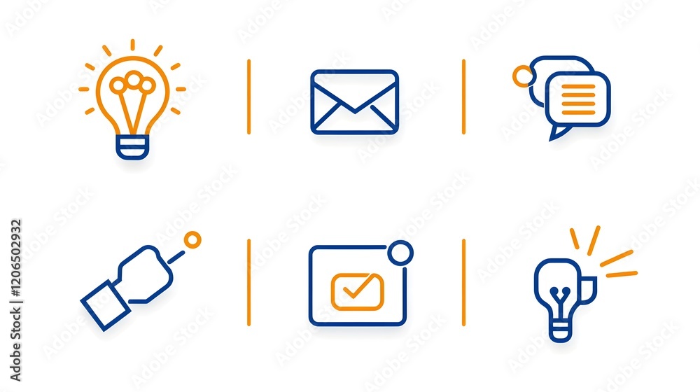 Aufkleber a set of simple and minimalist business marketing icons representing the concepts of agreement spons