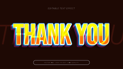 Obraz premium thank you editable text effect with orange yellow bold gradient style