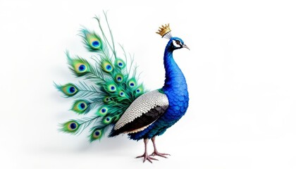 Fototapeta premium Majestic Peacock with Crown Stunning Bird Image
