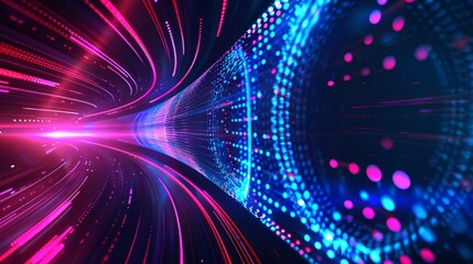 5G or 6G dot line mobile technology. Wireless data network and connection technology concept. high-speed, futuristic background. vector design.