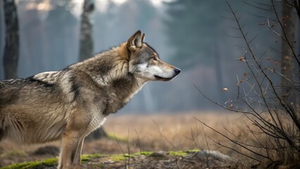 Fototapeta premium wolf in the woods
