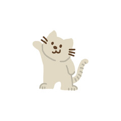 かわいい猫のキャラクターのイラスト　手書き
