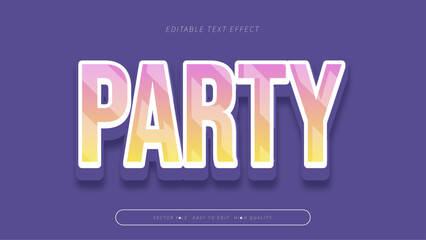 party editable text effect 3d gradient typography design