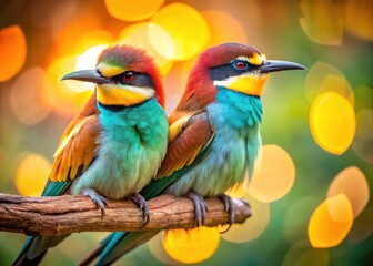 Fototapeta premium Romantic European Bird Couples | Stunning Bokeh Photography | Wildlife Images