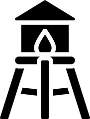 Naklejka premium Water Tower Glyph Icon