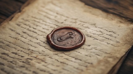 Ancient Wax Seal on Aged Letter