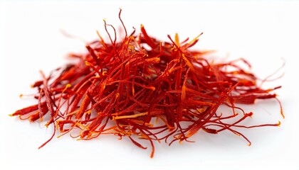 Naklejka premium A close-up of vibrant red saffron threads.