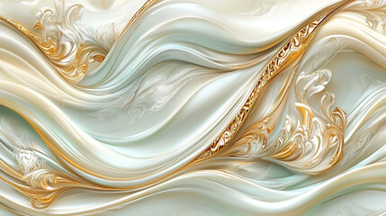Obraz premium Abstract swirling gold and cream design, elegant background, wallpaper, interior decor