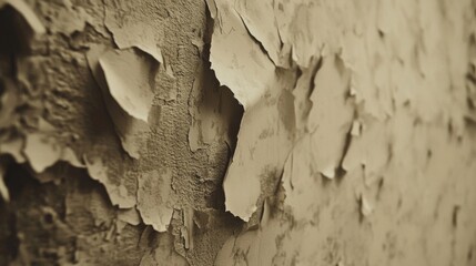 Close-up of Weathered Wall with Peeling Paint and Textured Surface