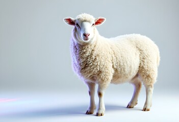 Fototapeta premium Serene Sheep: A Soft, Minimalist Portrait