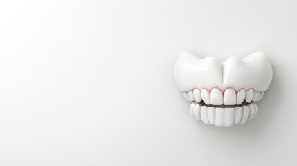 Fototapeta premium A stylized set of white teeth displayed against a plain background.
