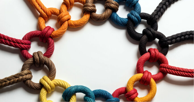 Friendship Bracelets in a Circle with Negative Space on White