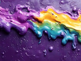 Abstract colorful paint swirls.