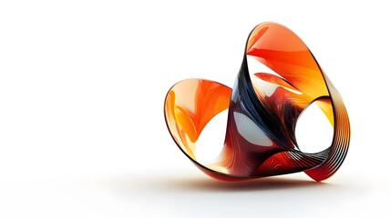 Abstract Orange And Black Glass Sculpture Design