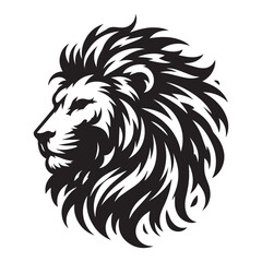 Lion head, lion face vector Illustration, on white background. Lion head silhouette vector art illustration. lion head mascot vector