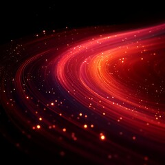 Naklejka premium Abstract red cosmic swirl with glowing particles.