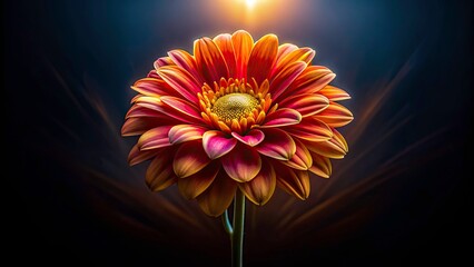 Ethereal Single Flower, Glowing Bloom, Dark Background, Macro Photography,  Floral Art,  Mystical Flower,  Night Bloom
