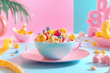 Cereal fly in the air