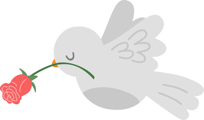 bird delivering rose 