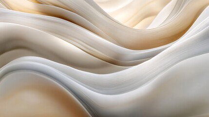 Obraz premium Flowing Abstract Layers of Neutral and Golden Tones