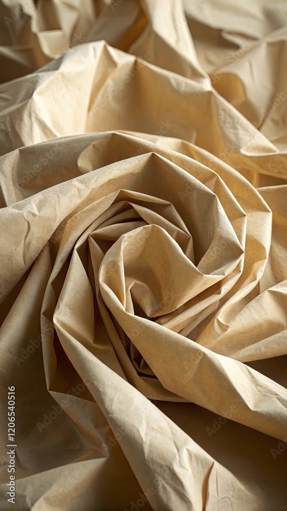 Poster a piece of paper is folded into a spiral shape