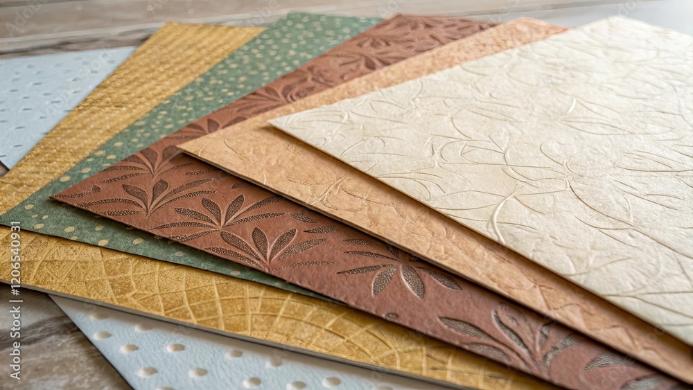Aufkleber a stack of paper with different designs and colors
