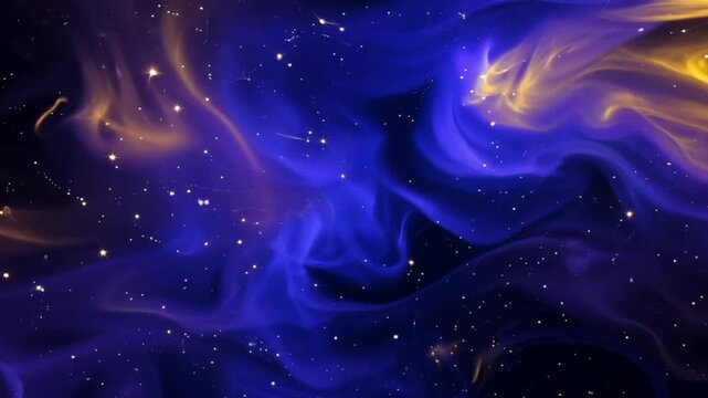 Cosmic Abstract Nebula Background With Starry Flickers