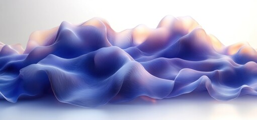 Obraz premium Abstract Blue Waves: A Serene Digital Landscape