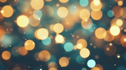Obraz premium Colorful bokeh lights in shades of blue and orange shimmer softly, enhancing the atmosphere during nighttime celebrations
