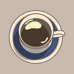 Flat vector illustration of a cup of coffee or tea
