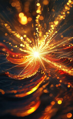 Obraz premium a bright light burst in the dark blue sky