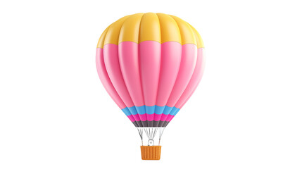 Naklejka premium Colorful Hot Air Balloon Soaring High on a transparent background