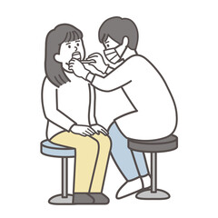 歯科検診を受ける女性1