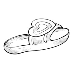 Home Slippers handdrawn illustration