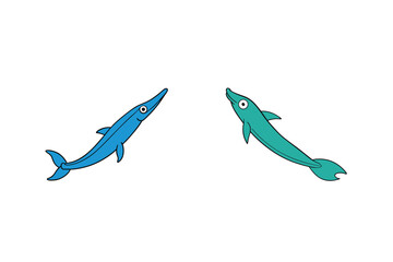 Set of cute fish vector illustration