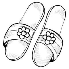 Home Slippers handdrawn illustration