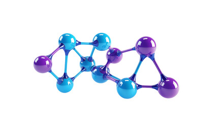 Abstract Molecular Structure Vibrant on a transparent background