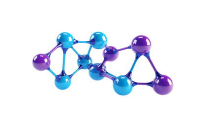 Abstract Molecular Structure Vibrant on a transparent background