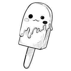 cute ice cream handdrawn illustration