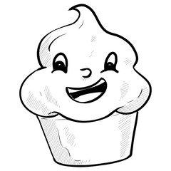 ice cream expression handdrawn illustration