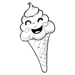 ice cream expression handdrawn illustration