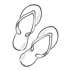 Beach Sandals handdrawn illustration