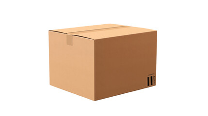 Closed Cardboard Box Packaging on a transparent background